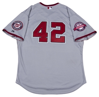 2015 Bryce Harper Game Used Washington Nationals "42" Road Jersey Used for Jackie Robinson Day - MVP Season! (MLB Authenticated)
